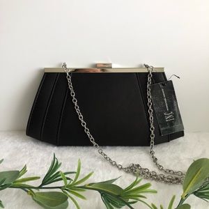 INC International Concepts Framed Wing Crossbody Clutch, Black, NWT